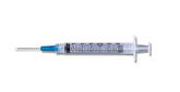 BD 3cc (3ml) 25G x 1" Luer-Lok Syringe & Hypodermic Needle Combo (50 pack)